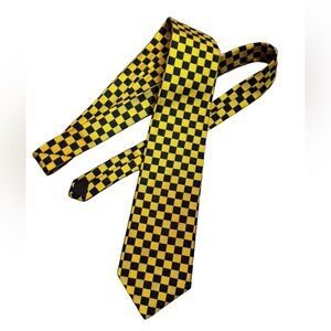 BROOKS BROTHERS 100% Silk Makers Navy Blue & Gold Men's Check Tie Quiet Luxury